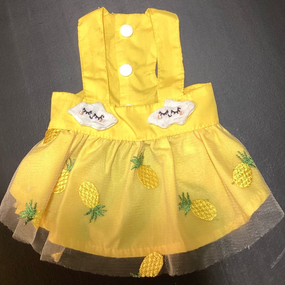 Pretty yellow pineapple dress for pets. XS